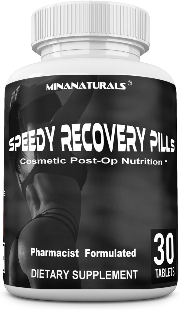 Speedy Recovery Pills Post-OP Recovery Suplemento. Vitaminas de soporte de cicatrices. Promueve el Collagen y la curación rápida. Especialmente Formulado para las Surgeries Post op Cosmetic. 30 cuadros