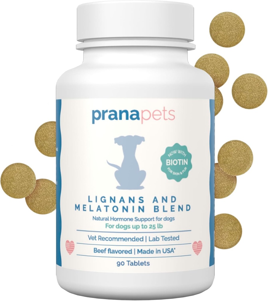 PranaPets Lignans " Melatonin with Biotin Blend Naturally Aids in Relieving Symptoms of Cushing’s in Dogs up to 25 lb ← Promover el equilibrio saludable " Well-Being general