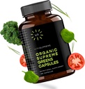 Ecológico Super Greens Superfood Capsule, Suplemento Nutricional para Gut Health, Immune Support, Digestión, Energía y Más (No-GMO, Keto, Vegan) 180 cápsulas, 1 paquete