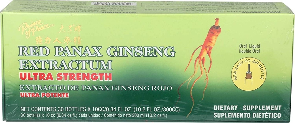 Prince of Peace Red Panax Ginseng Extractum Ultra Strength, 2 Pack - 60 Botellas, 0.34 fl. oz.