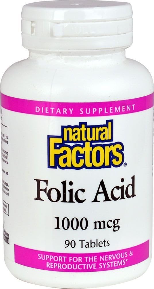 Factores naturales Ácido fólico 1 MG, 90 TC
