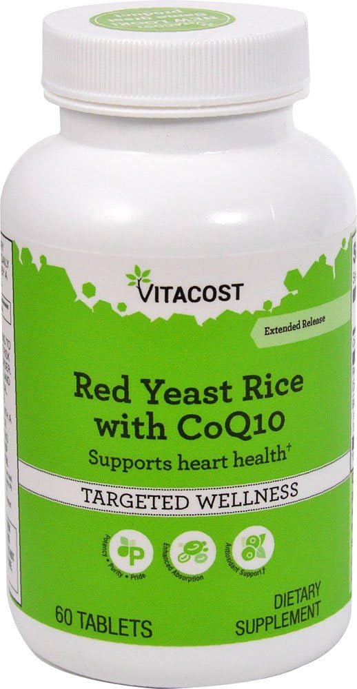 Vitacost Red Yeast Rice 1200 mg con CoQ10 - Extended Release - 60 Tablets