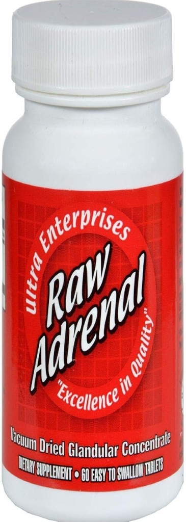 Ultra Glandulars Raw Adrenal Tablets, 200 Mg, 60 Cuenta