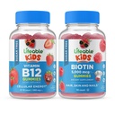 Lifeable Sugar Free Vitamin B12 Kids + Preciostic Fiber Kids, Gummies Bundle - Great Tasting, Vitamin Supplement, Gluten Free, GMO Free, Chewable Gummy