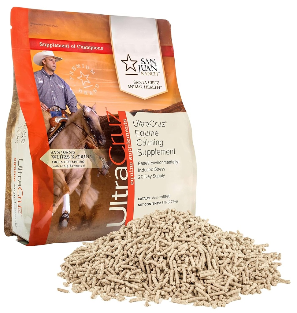 UltraCruz - sc-395986 Suplemento de Calmación Equina para Caballos, 6 lb, Pellet (20 Day Supply)