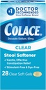 Colace Softener Softener Soft Gel Capsules Constipation Relief 50mg Docusate Sodium Doctor Recomendado 28ct