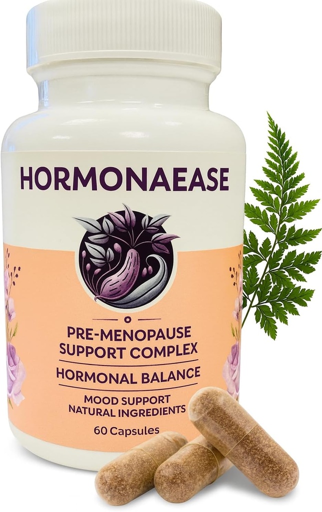 HormonaEase Women’s Wellness Suplemento – Vegan Hormonal Balance, Mood &amp; Energy Support with Maca Root &amp; Dong Quai