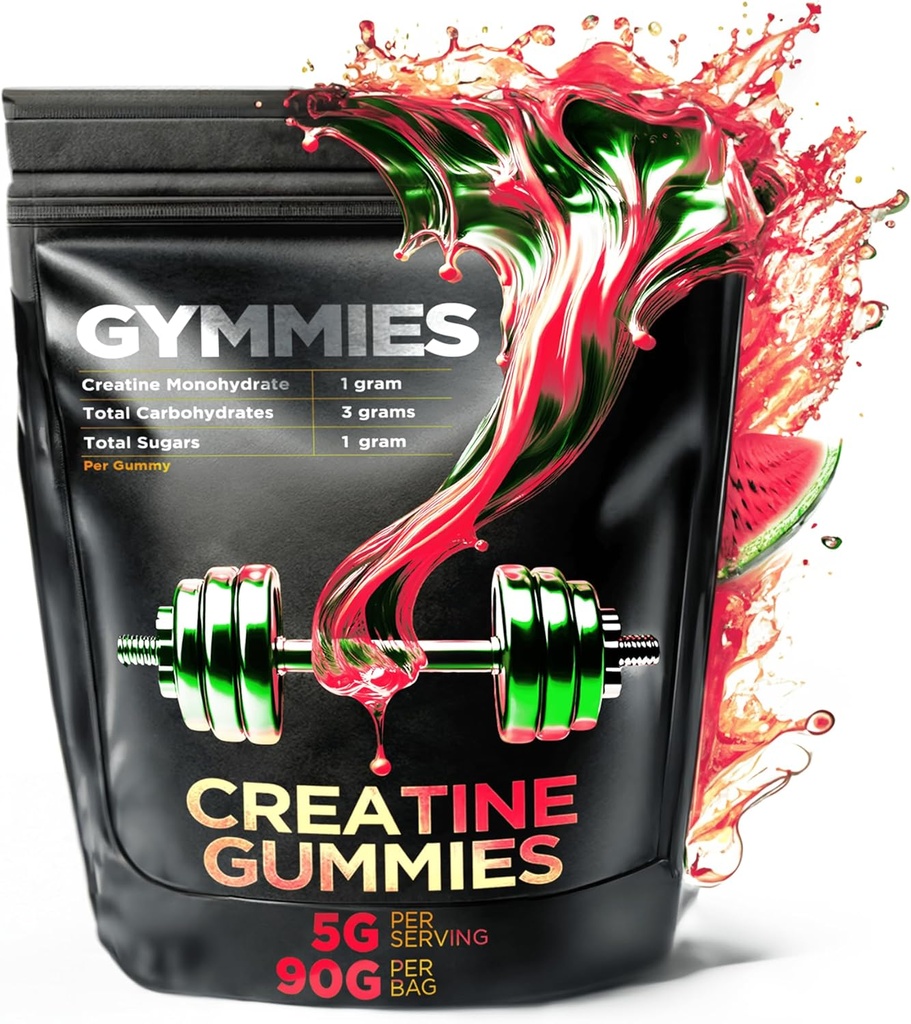 Crecimiento del músculo, rendimiento, resistencia - 5 Gram Creatine per Serving - Vegan, No-GMO, Libre de gluten, Made in USA - 90ct (90 Cuenta, sandía)