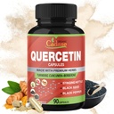 Orgánica Cadane Quercetin Extracto Capsules, 90capsules, 3 Meses Suministro con Quercetin, Turmeric Curcumin, Berberine, Nettle, Black Seed Powder, Black Pepper.