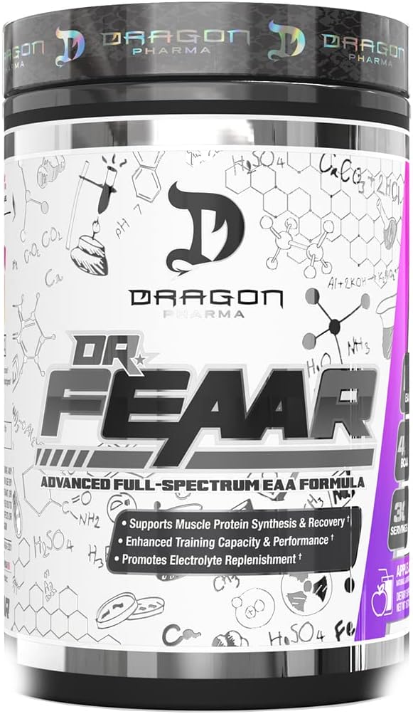 DRAGON PHARMA Dr. FEAAR® Advanced Full-Spectrum EAA Matrix, admite síntesis y recuperación de proteínas musculares, capacidad de formación y rendimiento mejorado (30 servidumbres, grado Jugo)