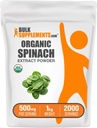 BulkSupplements.com Extract Powder de Espinacas Orgánicas - Espinacas Orgánicas Polvo de Extracto de Hoja, Suplemento Herbal - Gluten Free, 500mg por Serving, 1kg (2.2 lbs) (Pack of 1)