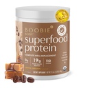 Boobie Body Superfood Protein Pregnancy and Postpartum Meal Replacement Shake, Coffee Caramel Flavor  19g Protein ← Seguro para la lactancia y la maternidad ← Orgánica, Vegan, Zero Sugar, 1 Tub (20 Servings)