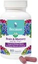 Debido a que el suplemento cerebral para la memoria " Focus - Blend proprio con Ginkgo Biloba - Apoyos Función cognitiva, Atención " Claridad mental - Vegan, Gluten-Free, No GMO - 740 mg Servir - 60 cápsulas