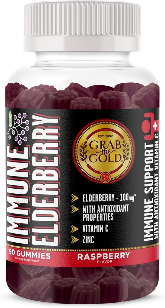 Agarra las Gummies de oro con vitamina C " Zinc ← Immune Support Gummies, Vegan, Gluten-Free TEN 45 Day Supply