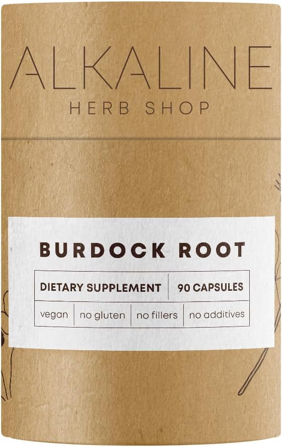 Alkaline Herb Shop Burdock Root Suplemento 90 cápsulas