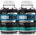 (2 Pack) Vigor Prime Performance Gummies Prime Vigor XL Gummy Suplemento, Vigor Prime XL Maximum Strength Advanced Shilajit Sea Moss Fenugreek Gummies Global Energy Vitality Support (2 Month Supply)