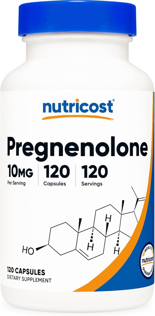 Nutricost Pregnenolone 10mg, 120 Capsules - No GMO, Gluten Free, Vegetarian Capsules