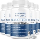 (5 Pack) Neuro Tech IQ Brain Supplement Neurotech Iq Focus Pills (300 cápsulas)