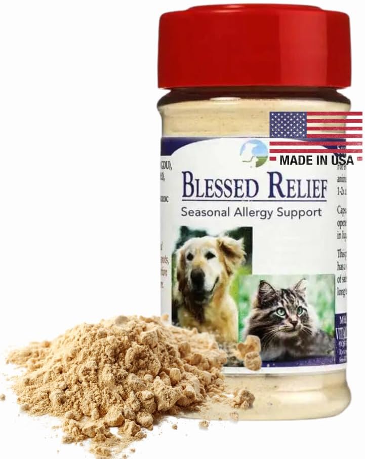 Vitality Science Blessed Relief for Cats | Seasonal Allergy Support | Improves Respiratory Function and Breathing | Heals Skin Helps Irritation