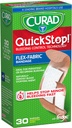 CURAD QuickStop Bleeding Control Bandas de tela flexibles, tamaños surtidos, 30 cuenta