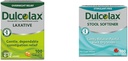 Dulcolax Stimulant Laxative Tablets (100 Conde) Gentle Overnight Constipation Relief, Bisacodyl 5mg " Stool Softener Laxative Liquid Gel Capsules (100ct) for Gentle Relief, Docusate Sodium 100mg