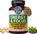 Green Regimen Energy & Focus Capsules - Suplemento Nootrópico Natural para la Claridad Mental Sostenida, Concentración Mejorada & Alertness - No Crash, Vegan, No GMO - 60 Caps