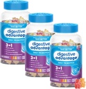 Ganancia Digestiva 3 en-1 Sabores de Frutas Naturales Gummies Probióticas para Hombres Bloating Ocasional, Menor Descomfort Abdominal & Gut Health, 60 Condes Gummies (3 Pack)