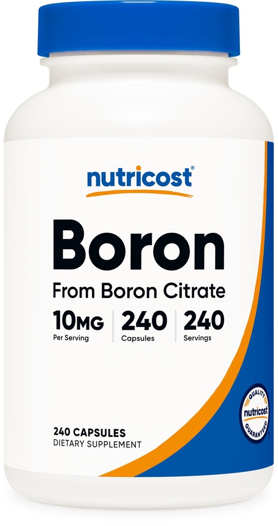 Nutricost Boron Capsules 10mg, 240 cápsulas vegetarianas, libre de gluten y no GMO