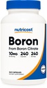 Nutricost Boron Capsules 10mg, 240 cápsulas vegetarianas, libre de gluten y no GMO