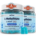 L-MethylFolate 15mg & Methyl B12 Gummies, Methylated B1, B2, B6 Multivitamins - Active 5-MTHF & High Absorption - Supports MTHFR Gene, Cognition, Homocysteine Levels, Folate Metabolism, Vegan, 120 Cts