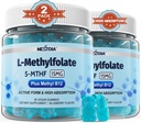 L-MetilFolate 15mg &amp; Methyl B12 Gummies, Methylated B1, B2, B6 Multivitamins - Active 5-MTHF & High Absorption - Supports MTHFR Gene, Cognition, Homocysteine Levels, Folate Metabolism, Vegan, 120 Cts