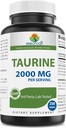 Brieofood Taurine 2000 mg por Serving- 250 Tabletas - 3er laboratorio de fiesta probado para la pureza & calidad