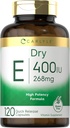 Carlyle Dry Vitamin E | 400 IU (268mg) | 120 Capsules | High Potency Formula | Non-GMO and Gluten Free