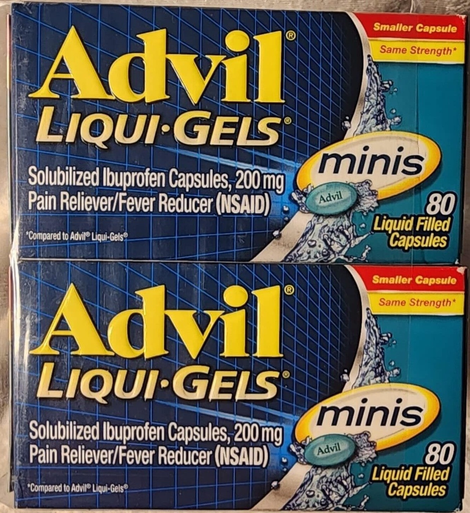 Advil Liqui-Gels Minis, 80 Capsules Por Bottle (3 Botellas)
