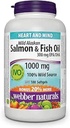 Webber Naturales Salmón Salvaje &amp; Pez Aceite 1000 mg (EPA 180 DHA 120) Bono Tamaño 150+30 Softgels