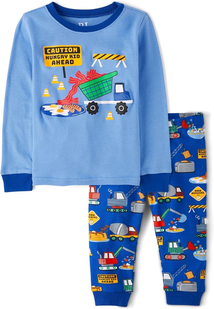 The Children's Place baby boys Button Long Sleeve Top y pantalones Snug Fit 100% algodón 2 piezas Pajama Set