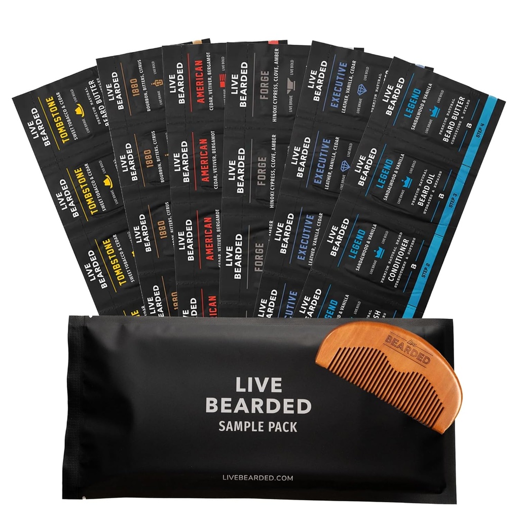 Sample Pack con Comb, Bonus Gift - All-Natural Ingredients Shea, Argan, Jojoba - Growth Support - Made in the USA