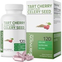 Bronson Tart Cherry Extract + Celery Seed Capsules - Powerful Uric Acid Cleanse, Joint Mobility Support &amp; Muscle Recovery Supplement - Non GMO Formula, 120 Vegetarian Capsules