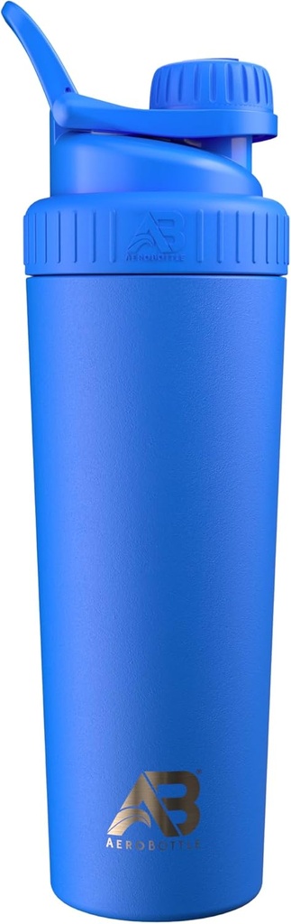 AeroBottle Cryo Shaker Cup, Acero Insonorizado Botella de Agua y Proteína Shaker, Mezcla Proteína y Pre Workout Con Tecnología de Mezcla Turbulenta, Sin bola de Blending o Wisk, 26oz, Mar Ártico Azul