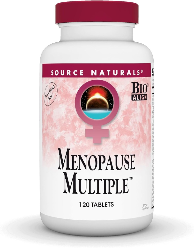 Fuente Naturales Menopause Multiple, Non-GMO Soy - Bio-Alineados Fórmula - 120 Tabletas