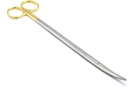 Tijeras de metzenbaum con carburo de tungsteno insertos y anillos de oro acero inoxidable 12" en curva