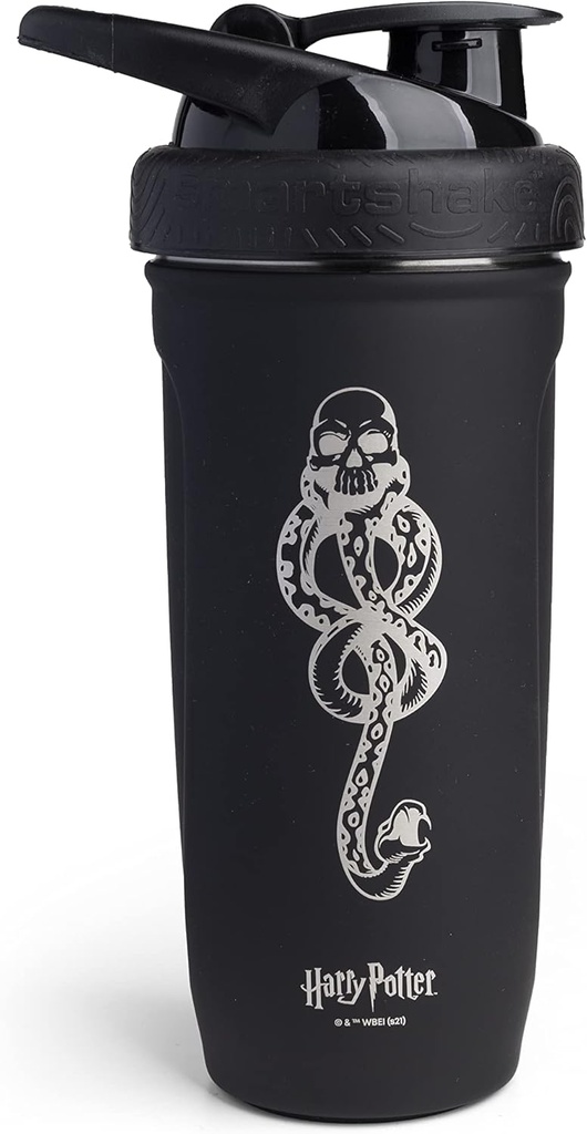 Smartshake Reforce Acero Inoxidable Harry Potter Dark Mark Logo Shaker Bottle (900 ml/30 oz) Silencio Light Weight Resistencia Deportiva Shaker Botella con una suave tapa  durable Leakproof, BPA Gratis >