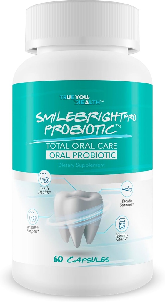 Smile Bright Pro - Nuestro Mejor Probiótico Oral Total de Cuidado Oral - Probióticos Orales para Respiración Malo - Probióticos de Salud Gum para Probióticos de Dientes - Probióticos Orales para Probióticos de Salud Oral Seco