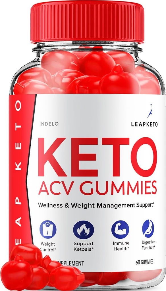 Leap Keto ACV Gummies - Advanced Formula Leap Keto Plus ACV Gummies Apple Cider Vinegar Keto Leap Weight Management ACV Gummies Dietary Supplement Reviews Men Women (60 Gummies)