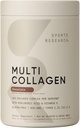 Sports Research Multi Collagen Protein Powder (Tipo I, II, III, V, X) con ácido hialurónico + Vitamina C TENIDO 5 Tipos de Collagen basado en alimentos, 30 Servimientos (Chocolate)