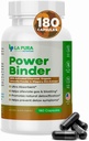LaPura Power Binder Blend – Detox &amp; Cleanse with Activated Charcoal, Organic Chlorella Powder " Slippery Elm Extract – Helps Alleviate Gas " Bloating – Promotes Natural Detoxification - 180 Capsules