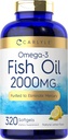 Carlyle Fish Oil Omega 3 Suplementos TEN 2000mg ANTE 320 Softgels TENIDO EPA &amp; DHA TEN 600mg Total Omega-3 TEN Non-GMO, Gluten Free Pills