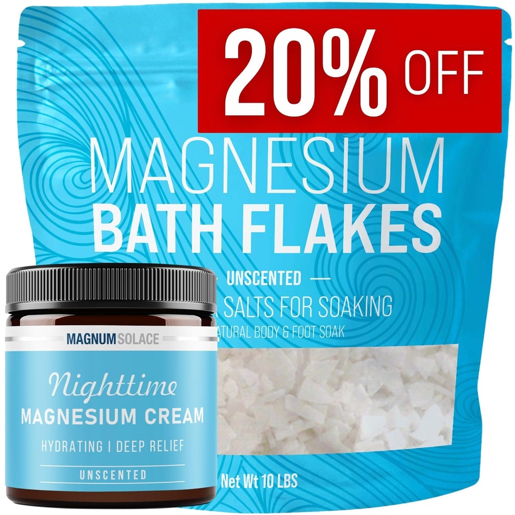 Flakes de baño de magnesio y crema de magnesio - Puro sin olor