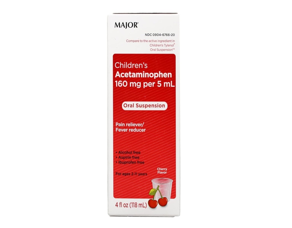 Major Children's Acetaminophen Cherry 4 Ounce