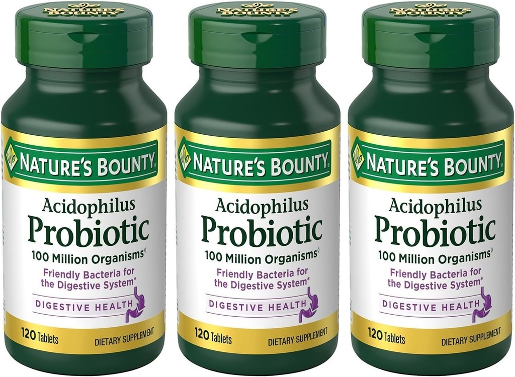 Bounty Acidophilus Probiotic , 120 Cuenta (Pack of 3)